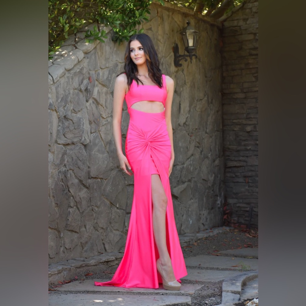 Terani Couture Pink Cutout Gown Size 00
